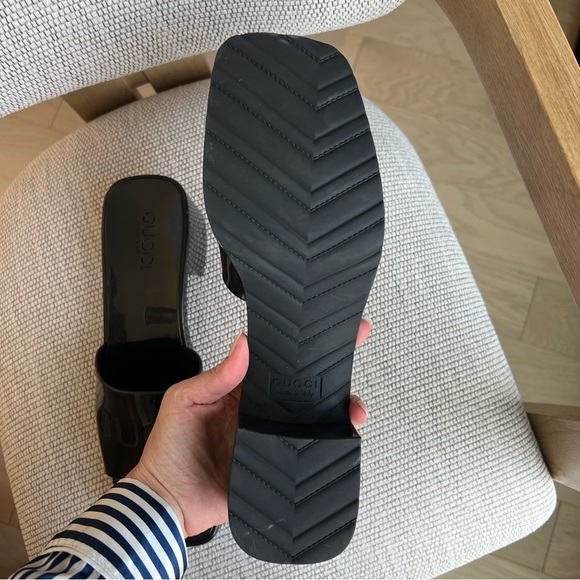 Gucci Platform Rubber Slide Sandals in Black - Picture 7 of 10
